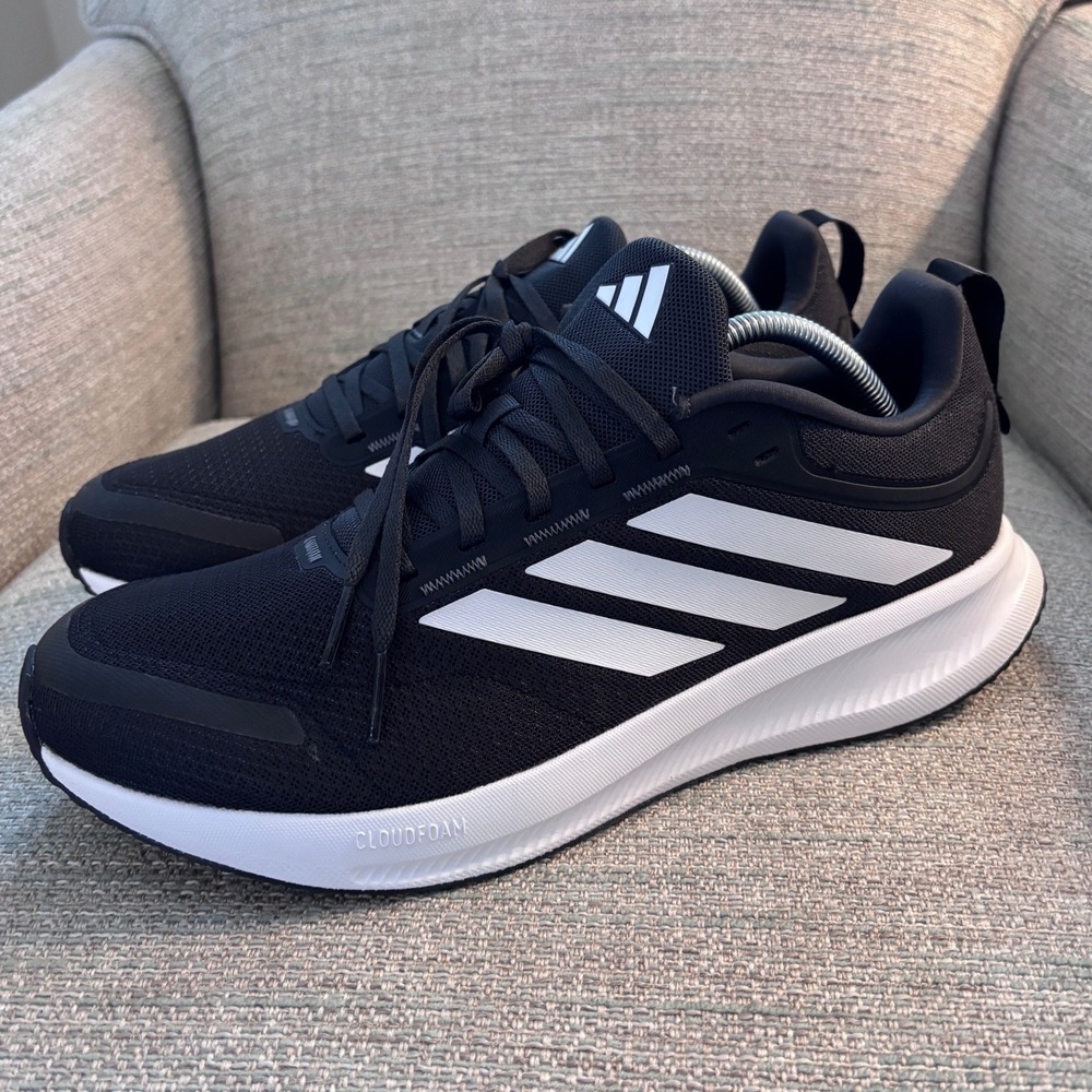 Adidas Runfalcon 3.0 Mens Running Shoes Black White Cloudfoam HQ3790 Size 12
